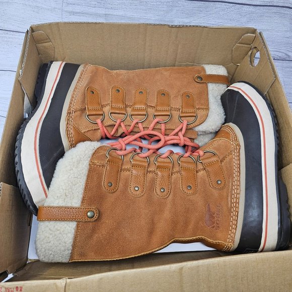 Sorel Joan Of Arctic Shearling Leather‎ Winter Boots NL2393-273 Women's Size 10 - Picture 1 of 16